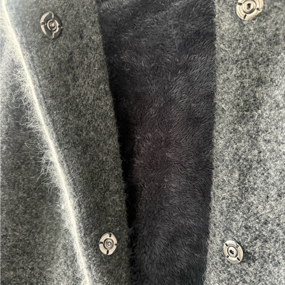 Gray Wool Coat With Snap Buttons - image 4